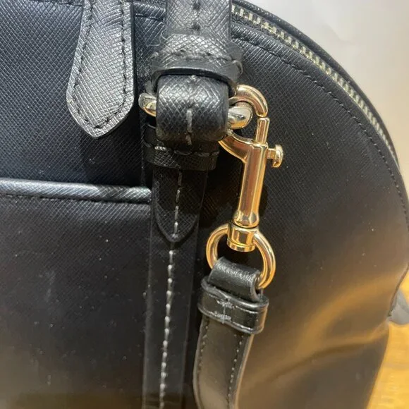 Coach Peyton Leather Black Cora Domed Satchel Model F25671. - Picture 9 of 16